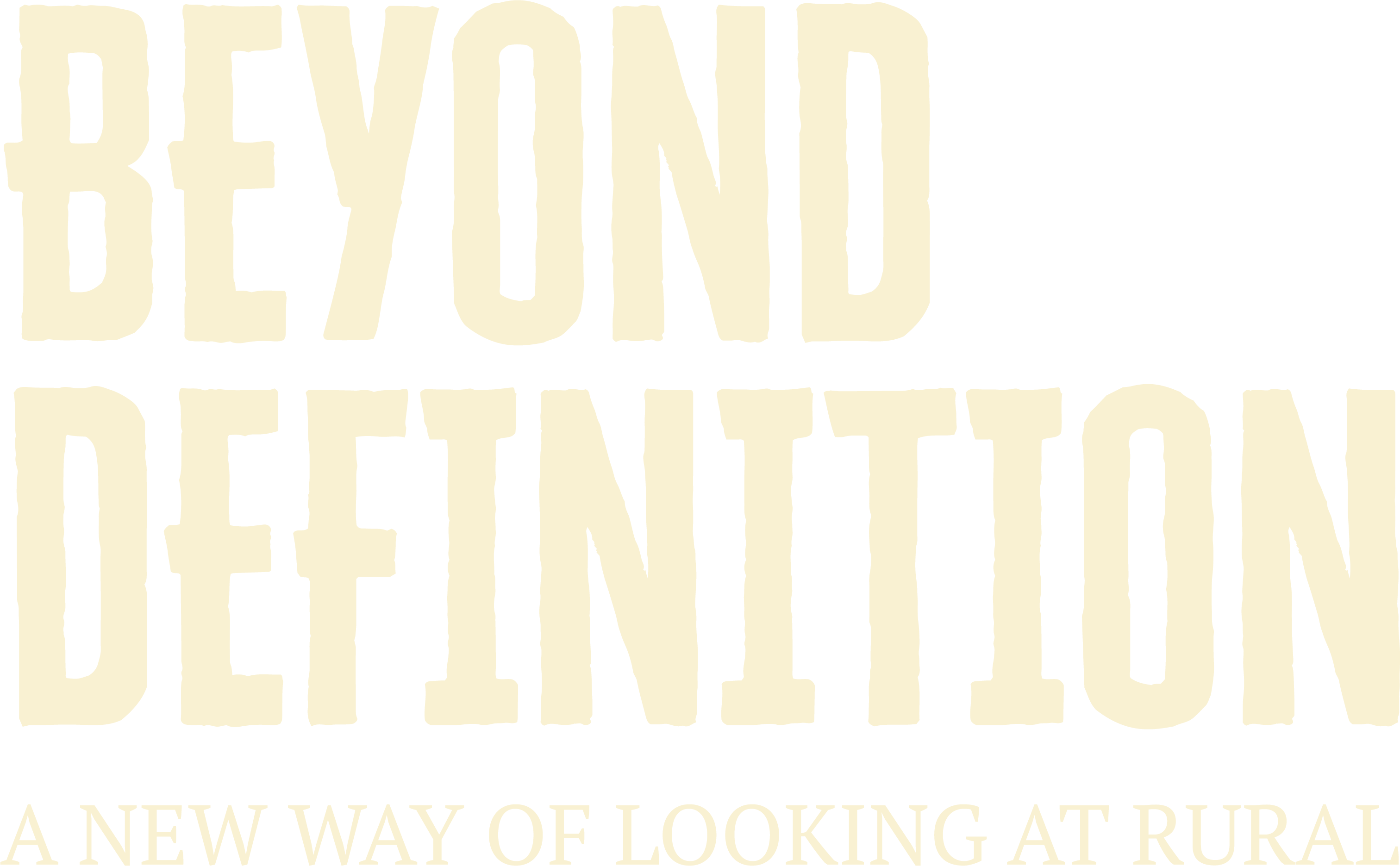 Beyond Definition - A new way of looking at rural.