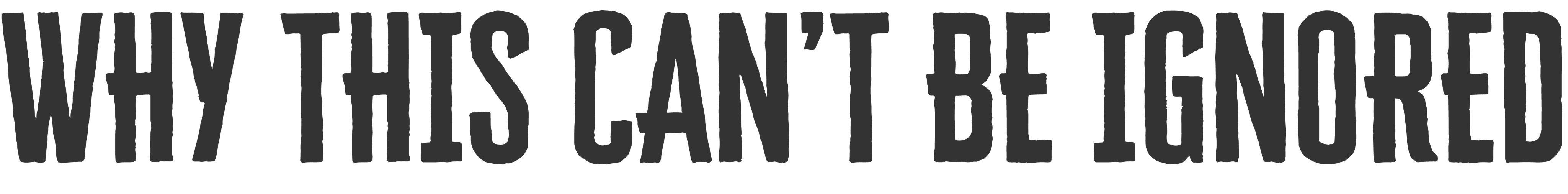 Why this can't be ignored